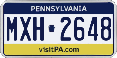 PA license plate MXH2648