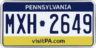 PA license plate MXH2649
