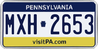 PA license plate MXH2653