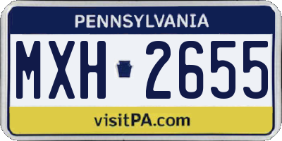 PA license plate MXH2655