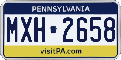 PA license plate MXH2658