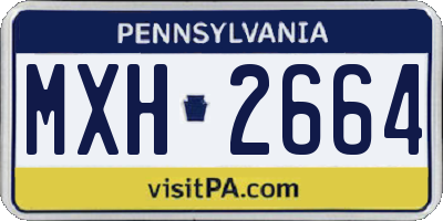 PA license plate MXH2664