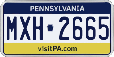 PA license plate MXH2665
