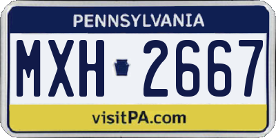PA license plate MXH2667