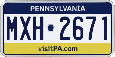 PA license plate MXH2671
