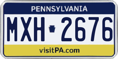 PA license plate MXH2676
