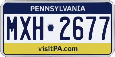 PA license plate MXH2677