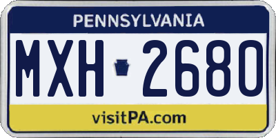 PA license plate MXH2680