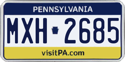 PA license plate MXH2685