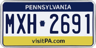 PA license plate MXH2691