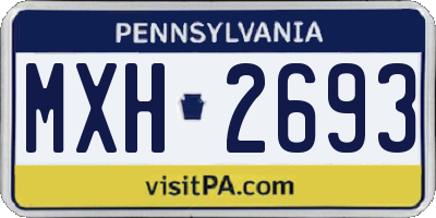 PA license plate MXH2693