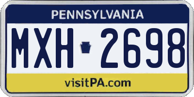 PA license plate MXH2698