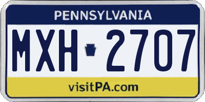 PA license plate MXH2707