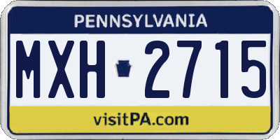 PA license plate MXH2715