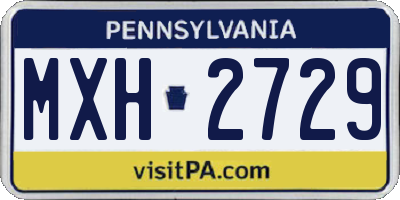PA license plate MXH2729