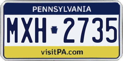 PA license plate MXH2735
