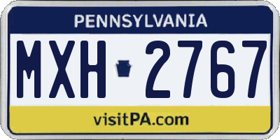 PA license plate MXH2767