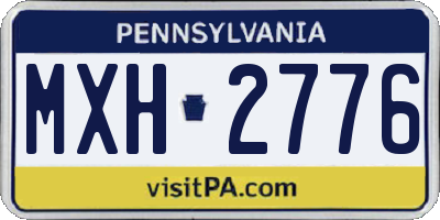 PA license plate MXH2776