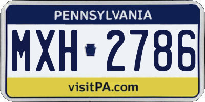 PA license plate MXH2786
