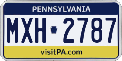 PA license plate MXH2787
