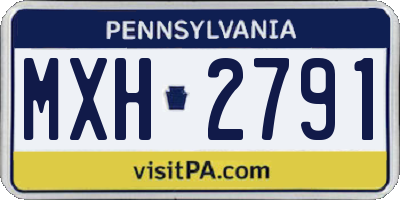 PA license plate MXH2791
