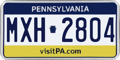 PA license plate MXH2804