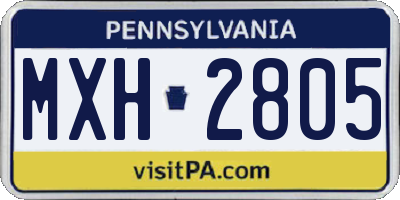 PA license plate MXH2805