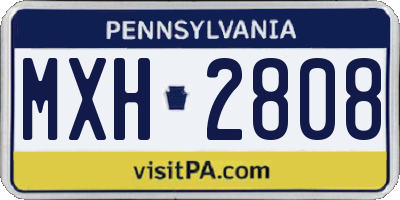 PA license plate MXH2808