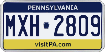 PA license plate MXH2809