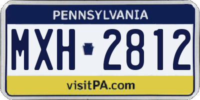 PA license plate MXH2812