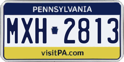 PA license plate MXH2813