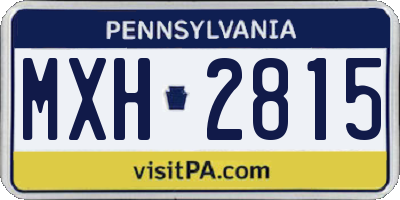 PA license plate MXH2815