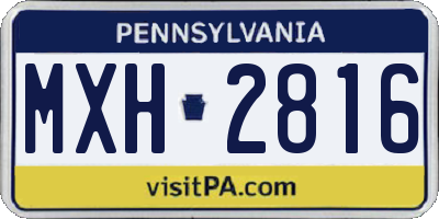 PA license plate MXH2816