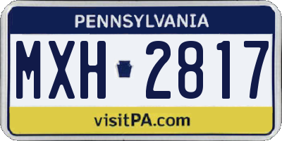 PA license plate MXH2817