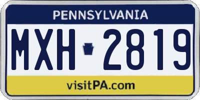 PA license plate MXH2819