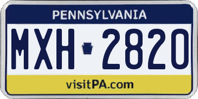 PA license plate MXH2820