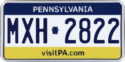 PA license plate MXH2822