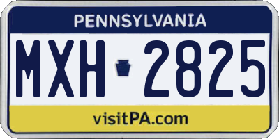 PA license plate MXH2825