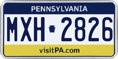 PA license plate MXH2826