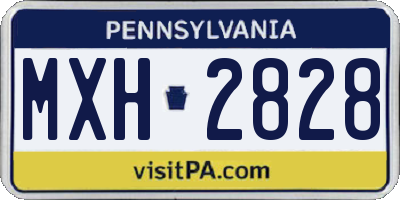 PA license plate MXH2828