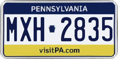 PA license plate MXH2835