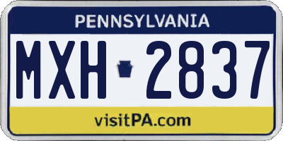 PA license plate MXH2837