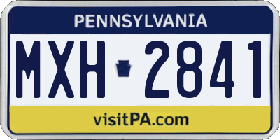 PA license plate MXH2841