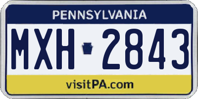 PA license plate MXH2843