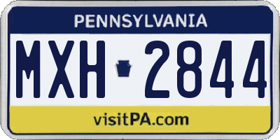 PA license plate MXH2844