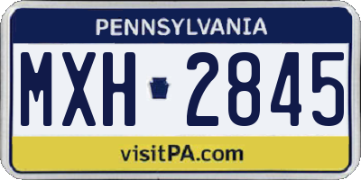 PA license plate MXH2845