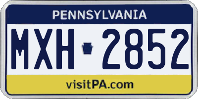 PA license plate MXH2852