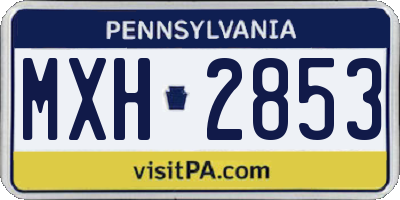 PA license plate MXH2853