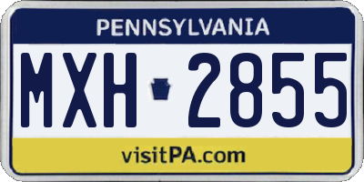 PA license plate MXH2855