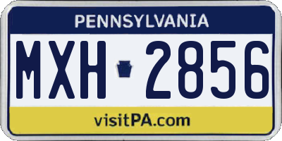 PA license plate MXH2856